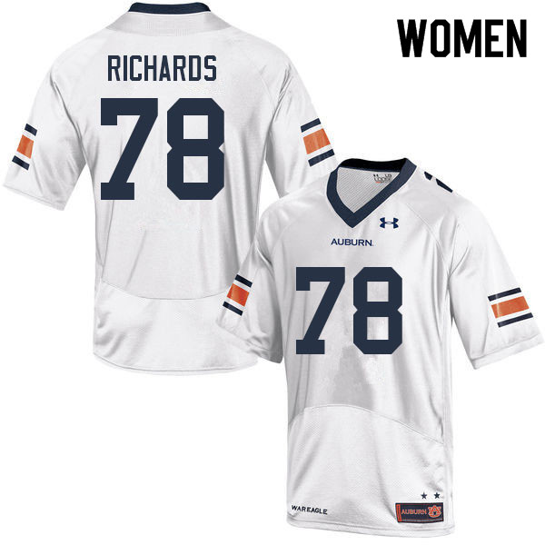 Auburn Tigers Women's Evan Richards #78 White Under Armour Stitched College 2022 NCAA Authentic Football Jersey MHC2474RU